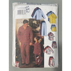 Y2K Butterick 6887 Father and Son Sewing Pattern All Sizes Pajama Vintage UNCUT